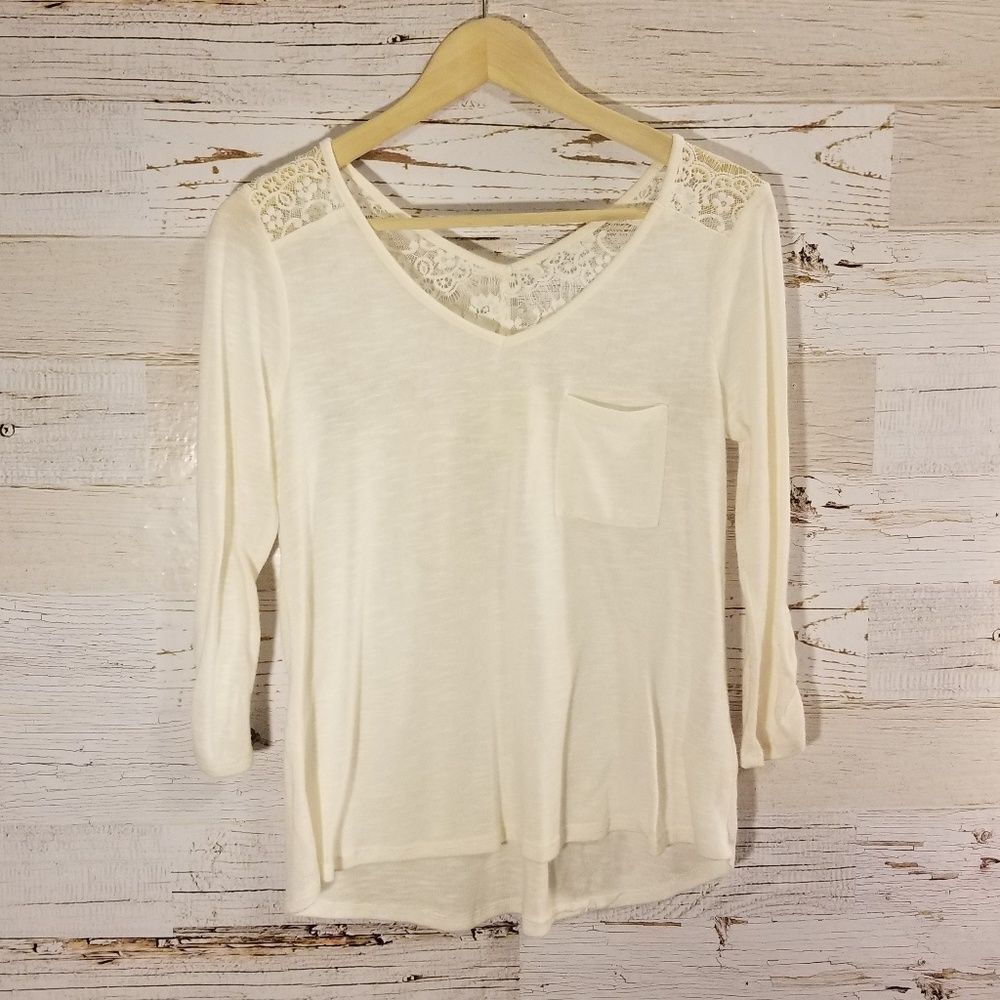 belle du jour lace top soft sweater‎